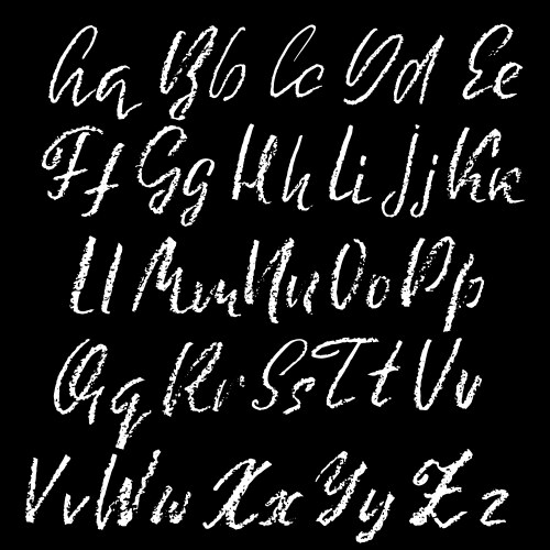 Handwritten chalked alphabet imitation vector image