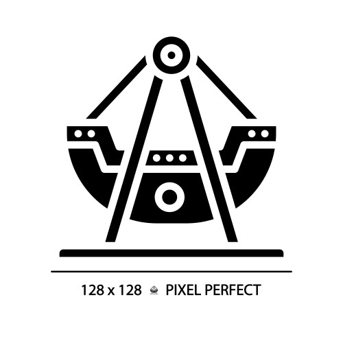 swinging pirate ship pixel perfect black glyph vector