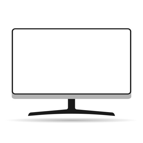 Thin pc monitor shadow icon technology device vector image