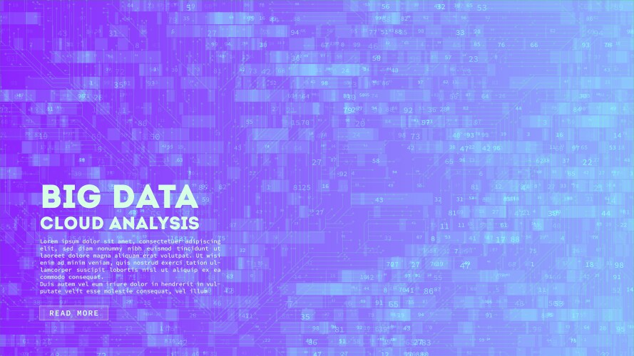 Big data cloud computing blockchain visualiztion vector image