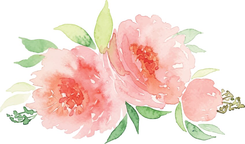 Watercolor Floral Greeting Card Vector Image