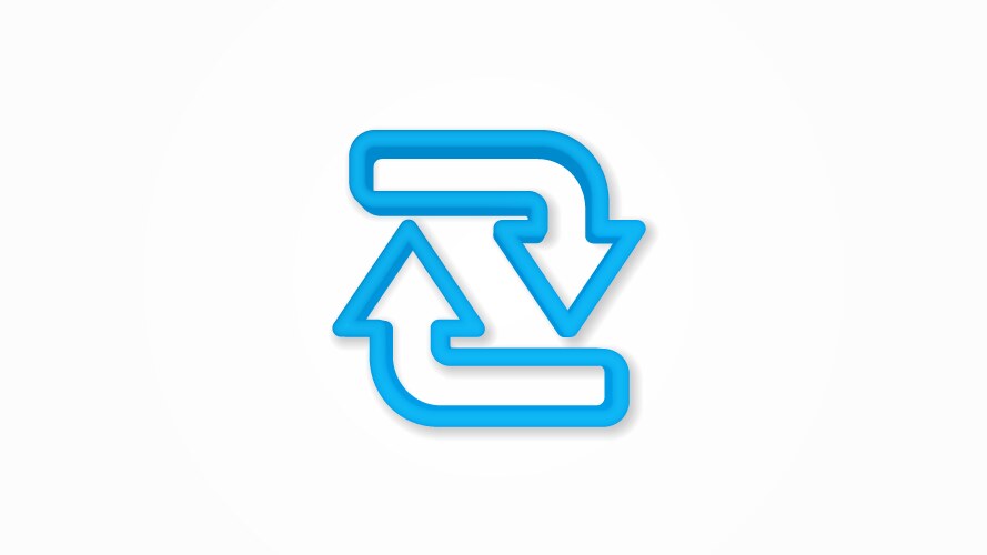 refresh arrows realistic icon 3d line vector image