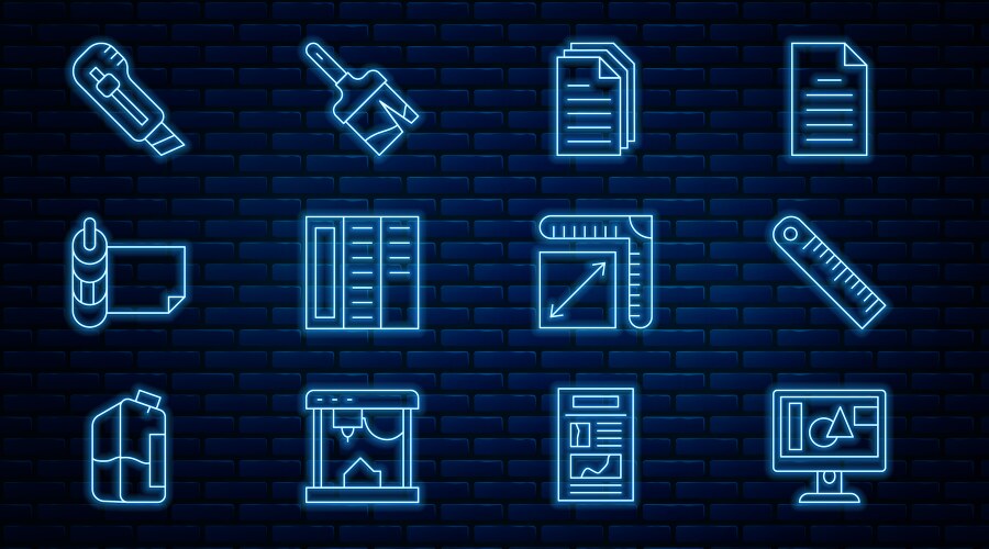 Set line computer monitor screen ruler file vector image