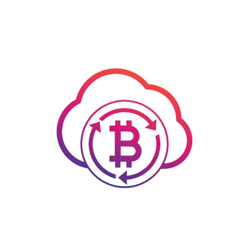 Cloud Bitcoin Mining Vector Image