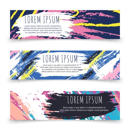 Colorful grunge horizontal banner templates vector image