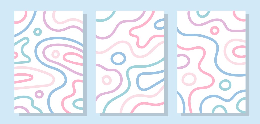 Set of retro style patterns with colored lines vector image
