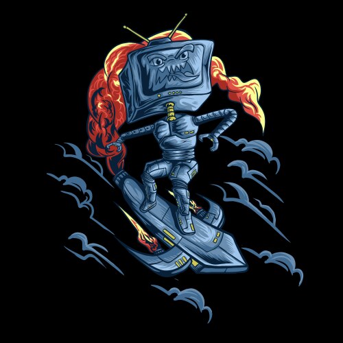 Space robot skate Vector Image