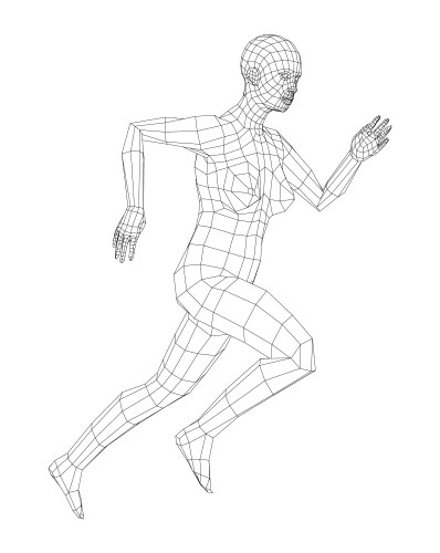 wireframe running woman vector image