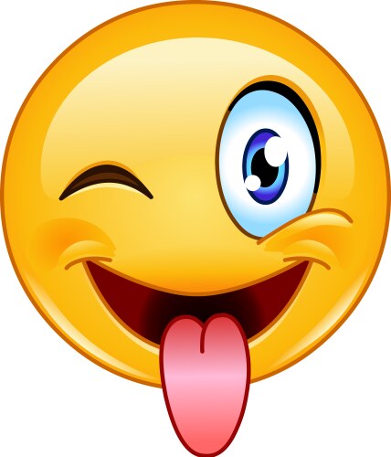 stuck out tongue and winking eye emoticon vector image