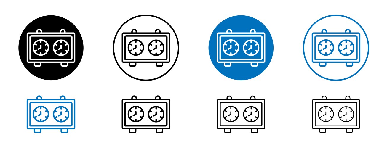 Chess clock icon set timer symbol Royalty Free Vector Image