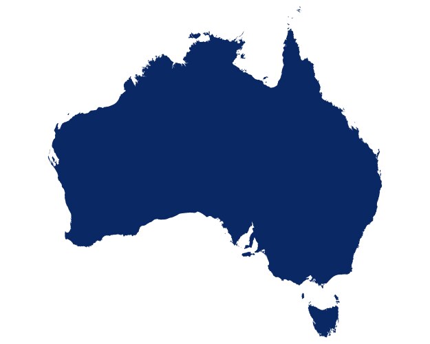 Australia Map in Blue Vector Image