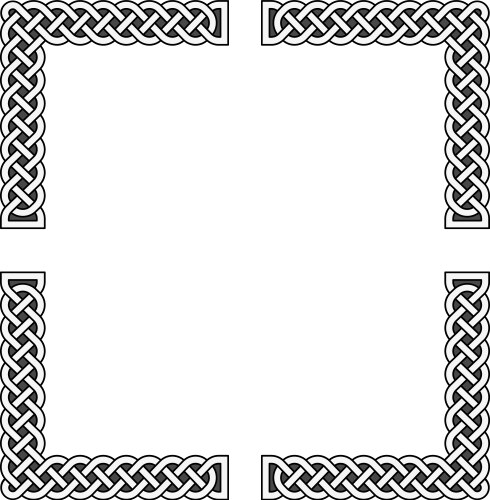 celtic knot frame square decorative ornament vector