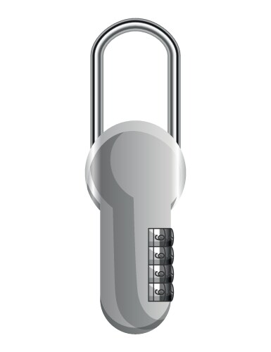Code padlock lock with combination password vector image