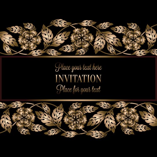 Floral background with antique luxury black Vector Image