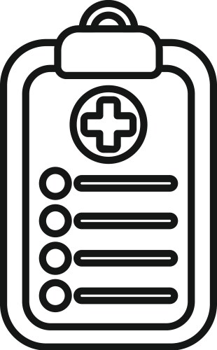 Medical board icon outline patient vector image