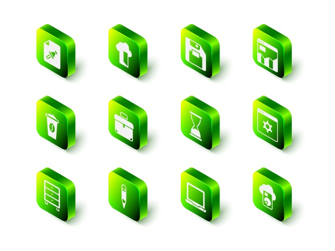Set cloud database floppy disk graph chart vector image