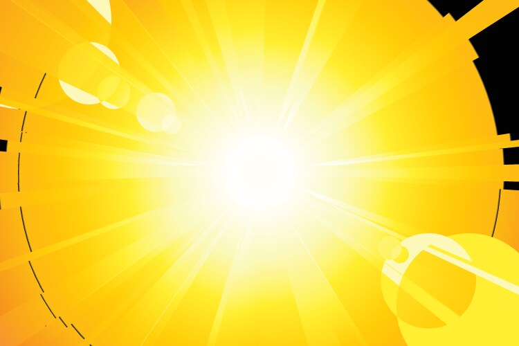 Blue sky with glaring sun Royalty Free Vector Image