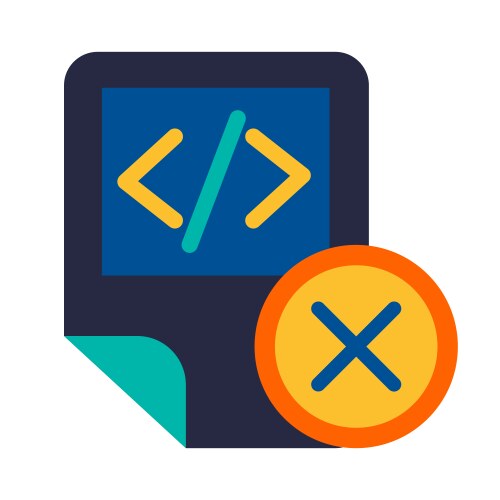 Coding script file delete symbol glyph icon vektorbild