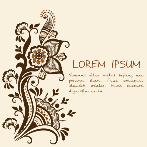 Intricate Floral Mehndi Pattern Vector Image