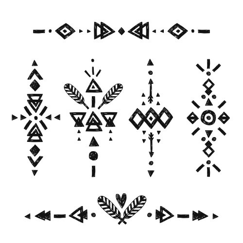 Tribal Aztec Elements Vector Image