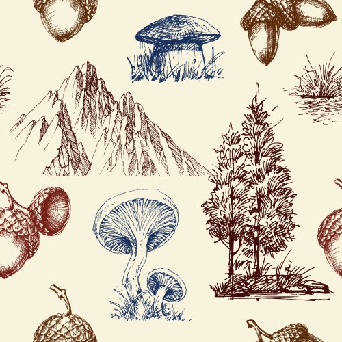 Forest trees seamless pattern Royalty Free Vector Image