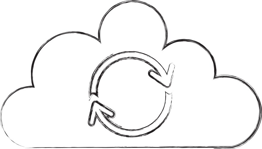 Cloud sync refresh backup computing data icon vektorbild