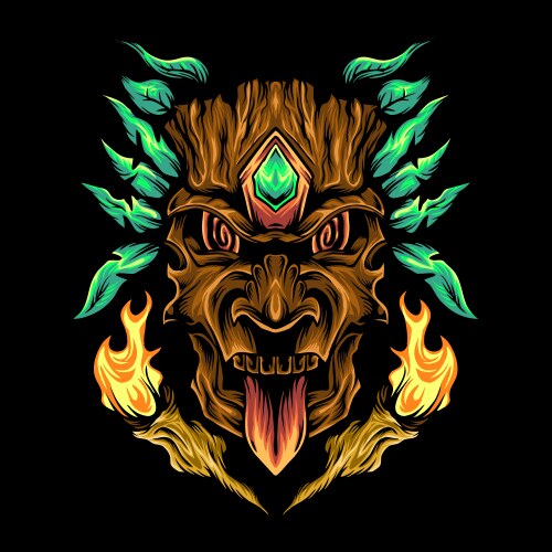 Hawaiian culture statue Vector Image