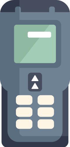 Remote control device showing buttons and display vector image