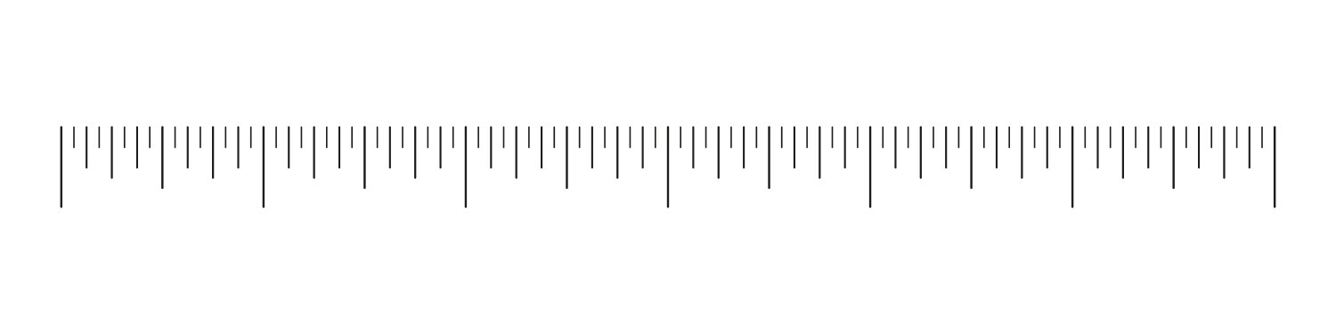 Ruler 8 inch scale horizontal measuring chart Vector Image