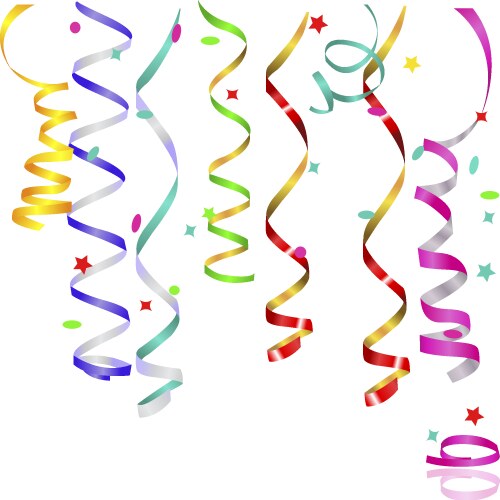 Color party ribbons banner Royalty Free Vector Image