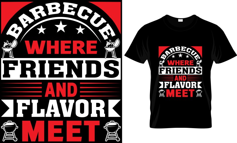 Bbq t-shirt design Vector Image