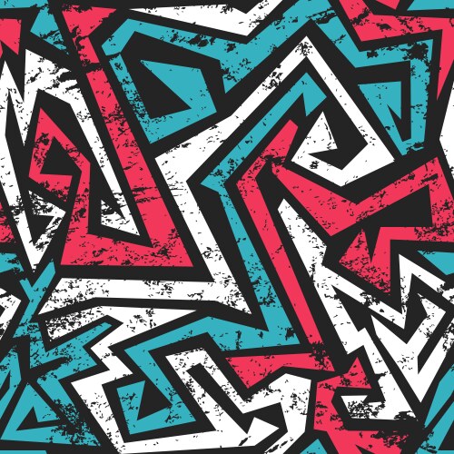 Blue triangle seamless texture with grunge effect Vector Image