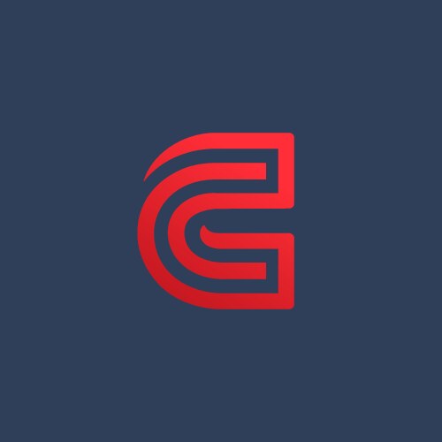 Red av circular letter logo with circle brush Vector Image