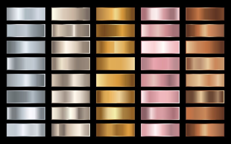 Metallic gradient collection – Royalty-Free Vector | VectorStock