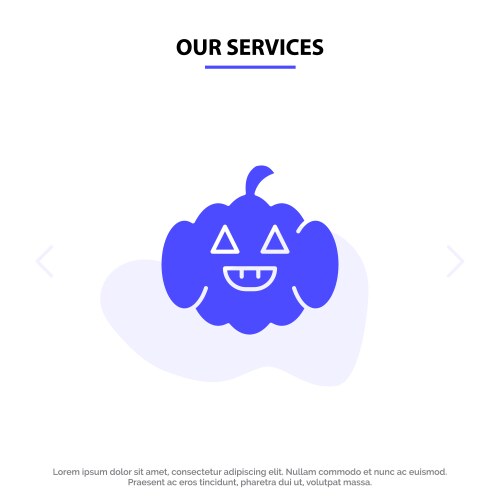 Our services pumpkin american solid glyph Vector Image