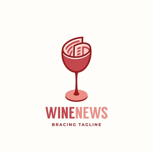 wine news abstract sign emblem logo vector image