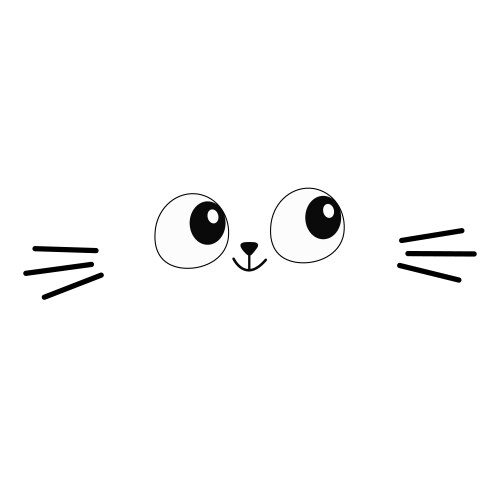 Cute Cat Silhouette with Moustaches Vector Image