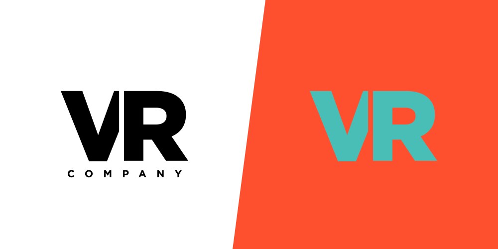 Letter v and r vr logo design template minimal Vector Image