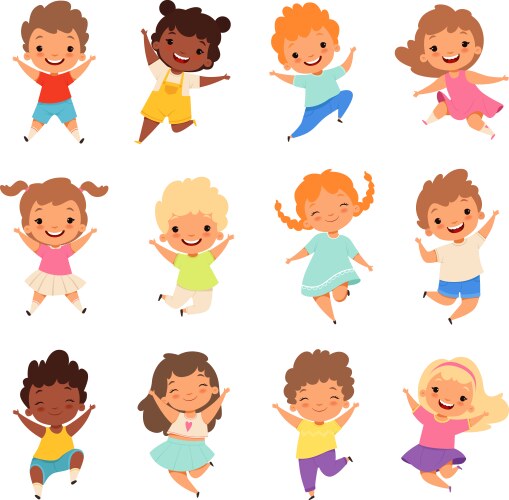 Happy Children - Joyful Kids Vector Image