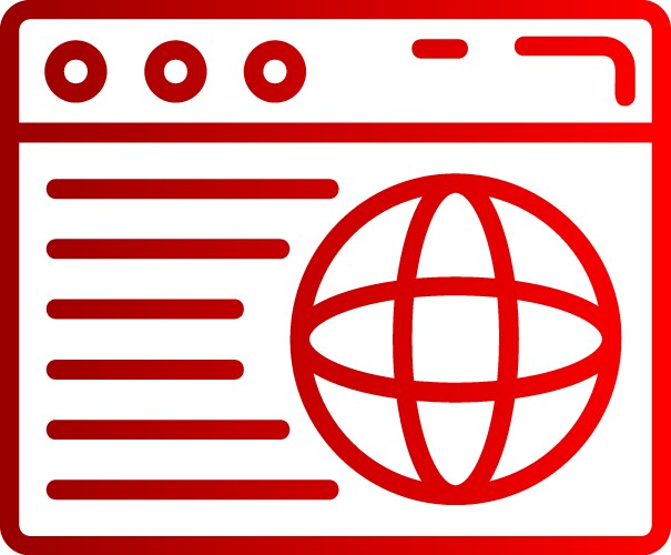 Web browser line gradient icon vector image