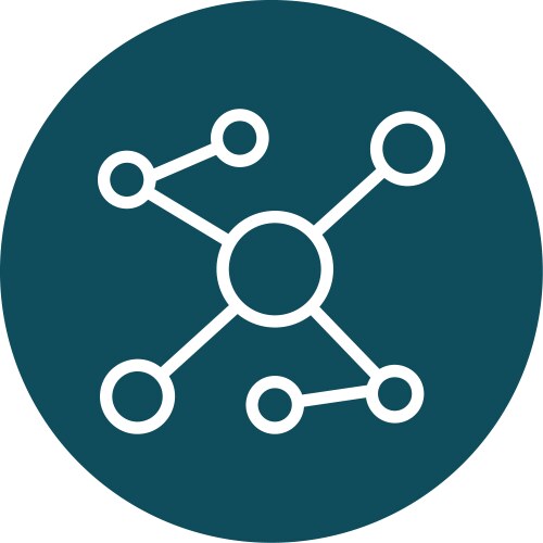 Swarm algorithm line circle style icon design vector image