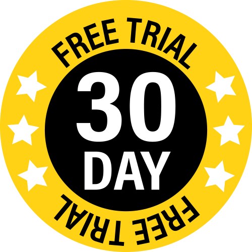 30 day free trial icon days sign vector image