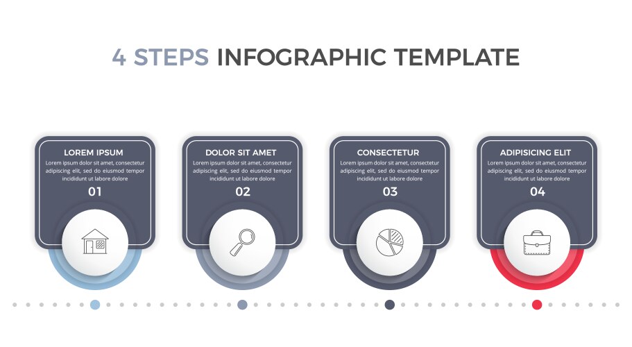 Business infographics process with 4 steps Vector Image
