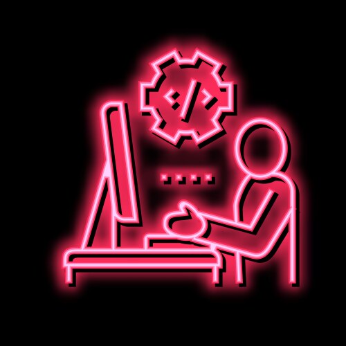 Programmer coding and development neon glow icon vector image