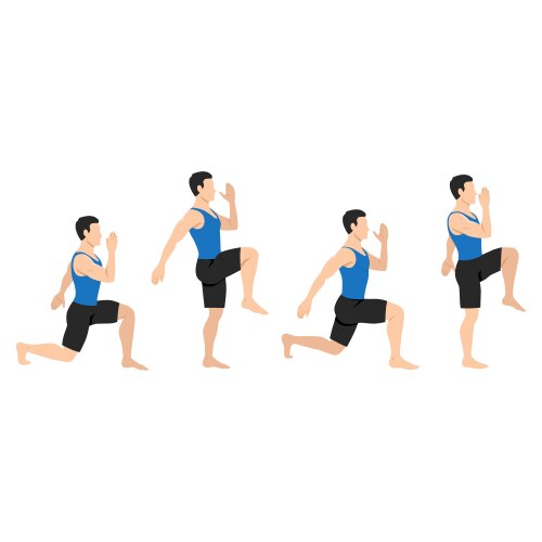 man doing walking lunges exercise vector image