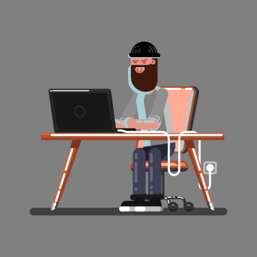 Hacker in work vector image