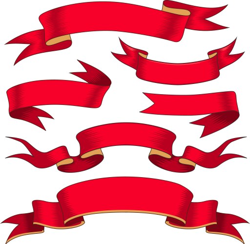 Ribbons set outline Royalty Free Vector Image - VectorStock