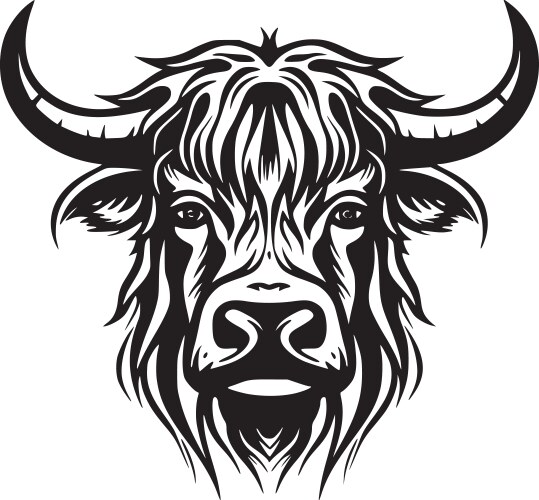 Highland cow - minimalist and simple silhouette Vector Image
