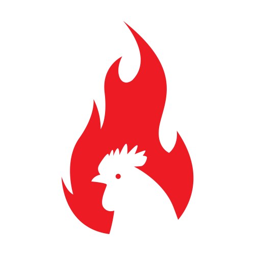 rooster fire logo design image vector image