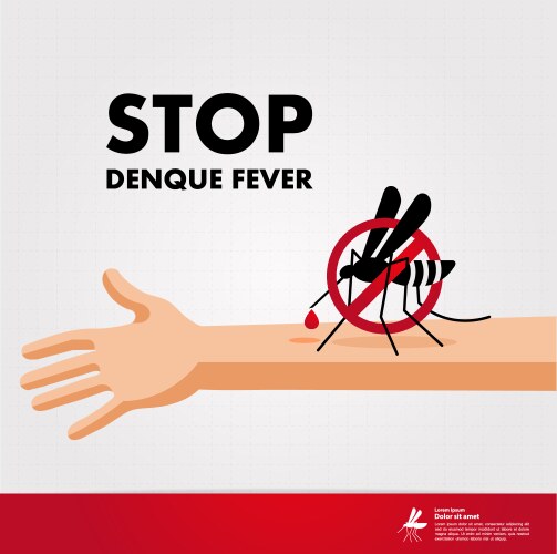 stop denque fever and mosquito vector image